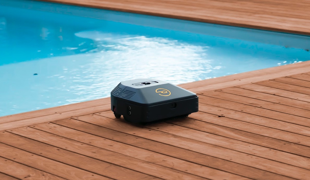 Picture of a RoboDeck device designed to keep your house's deck looking good