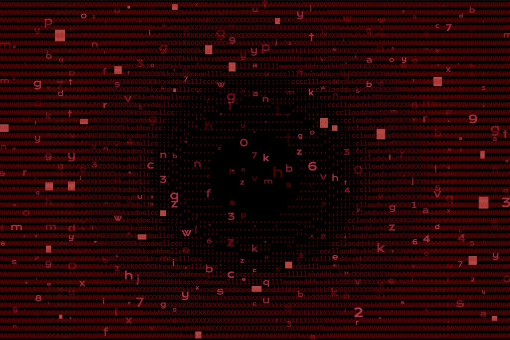 Binary Code on Red Background