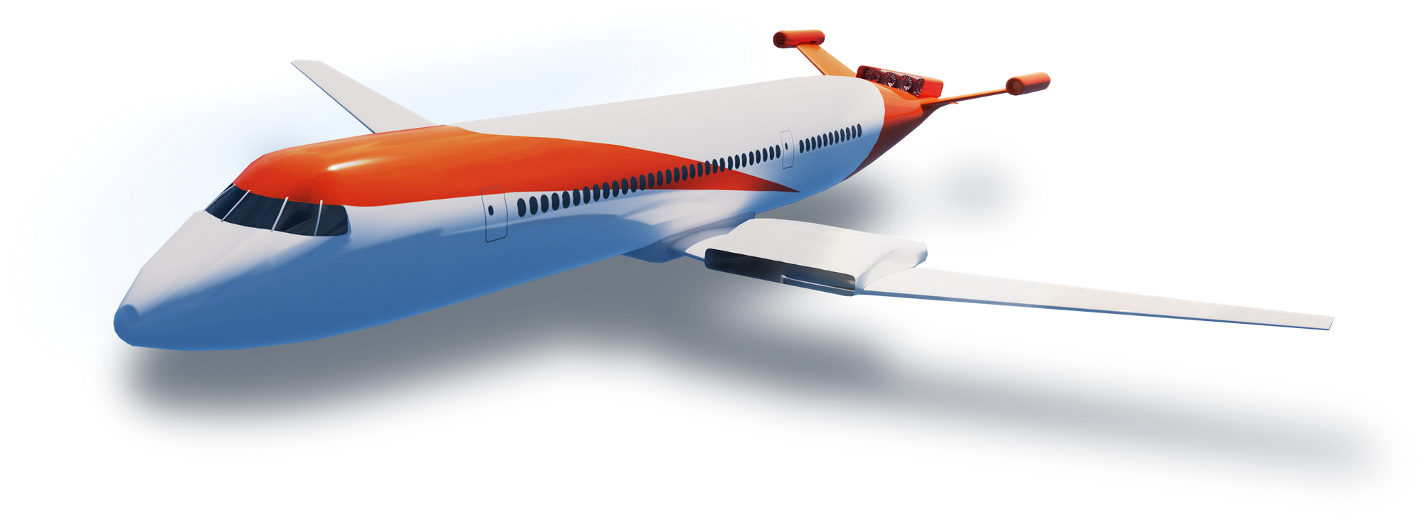 تصویر CG از هواپیما با استفاده از موتورهای رایت