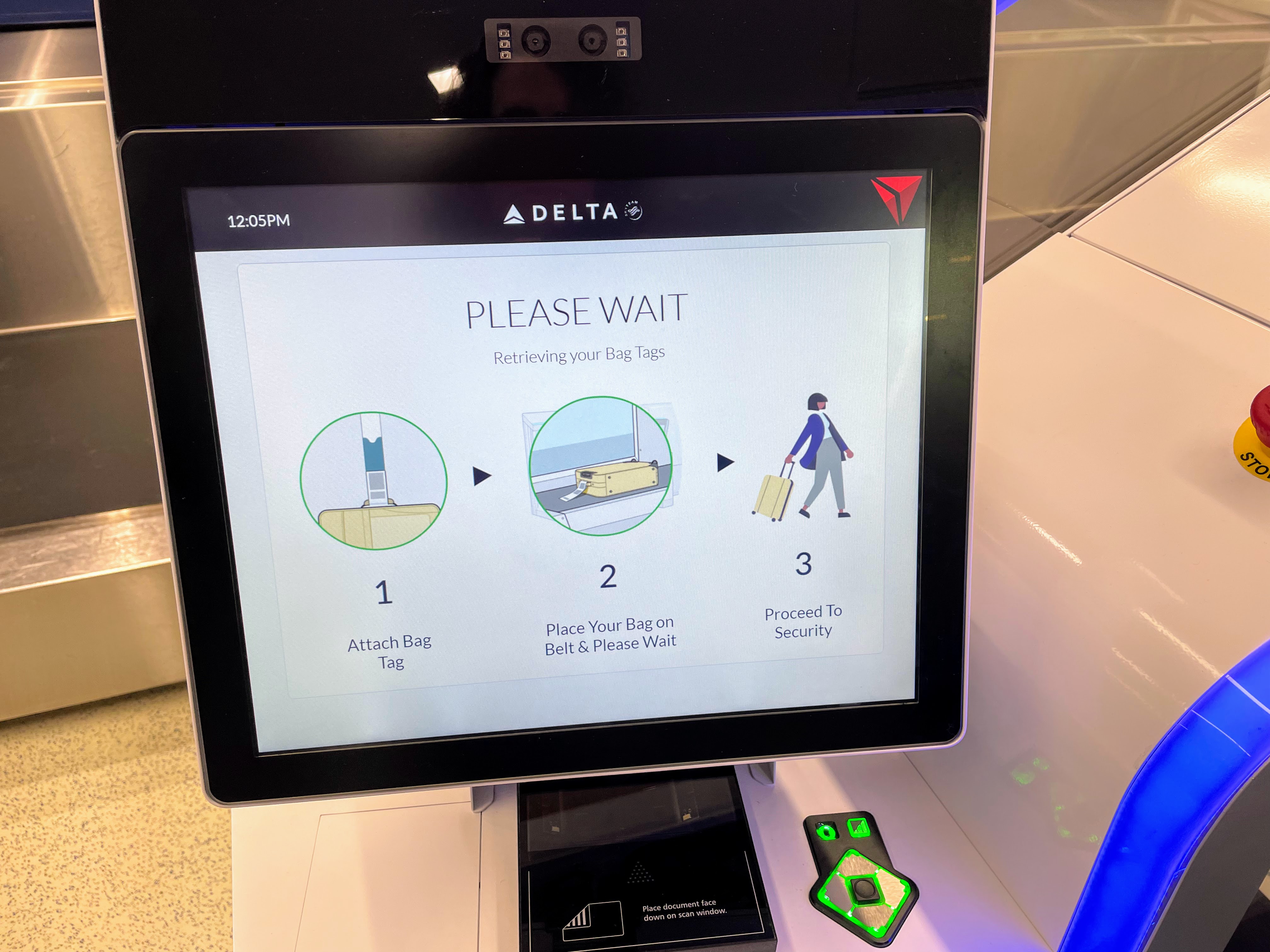 delta touchless bag drop monitor