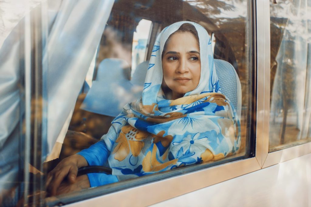 Pakistani woman rides Swvl bus service