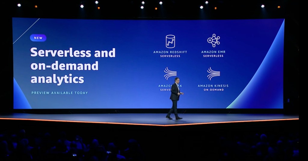 AWS CEO Adam Selipsky introduces serverless analytics at AWS re:Invent 2021 in Las Vegas.