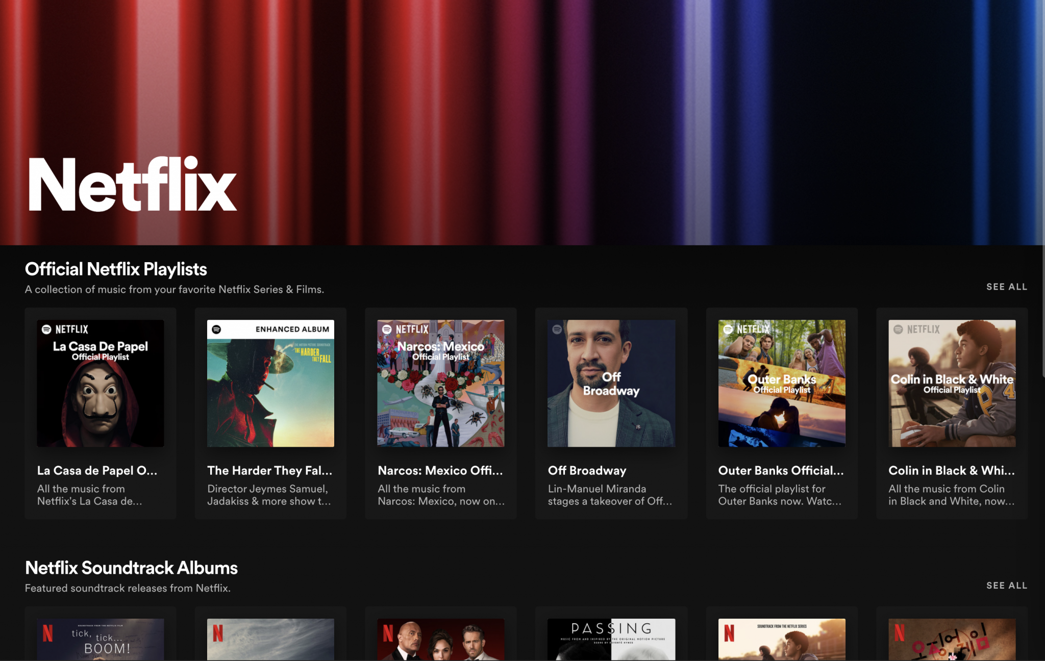 Spotify Debuts A Netflix Hub Featuring Music And Podcasts Tied To Netflix Shows And Movies Techcrunch