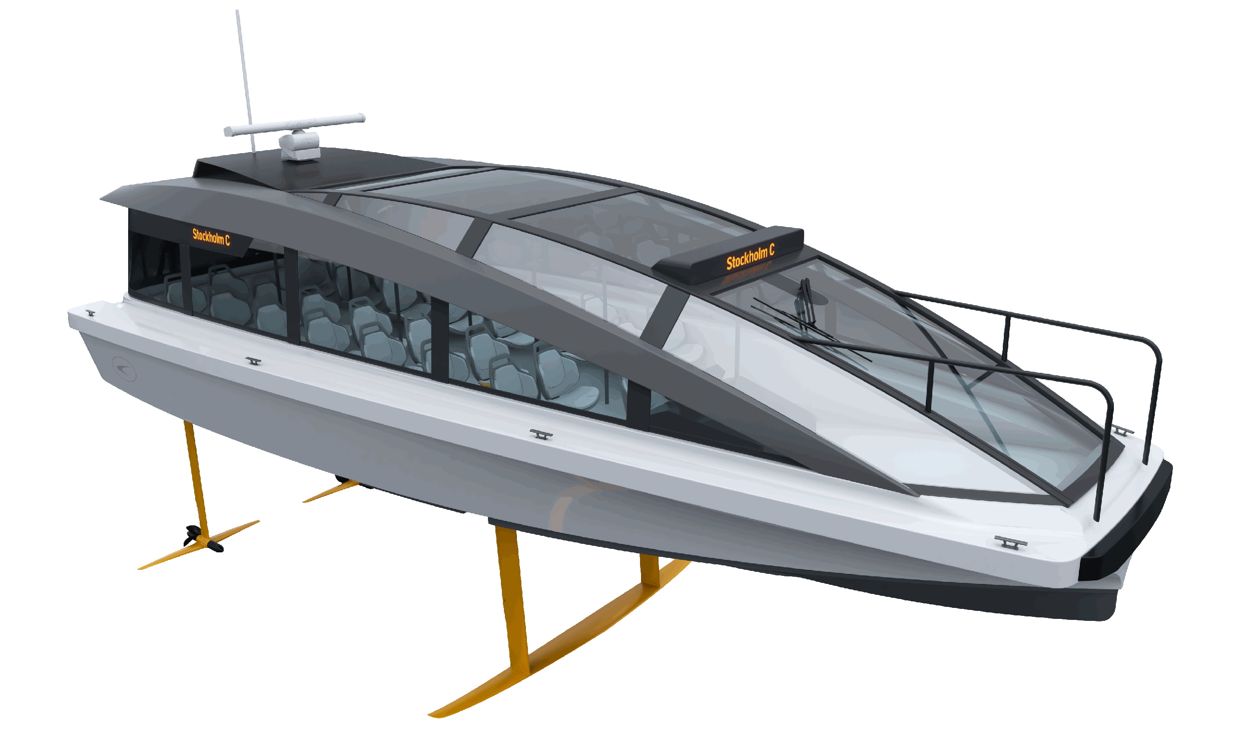 3D model of Candela's P-30 passenger boat.