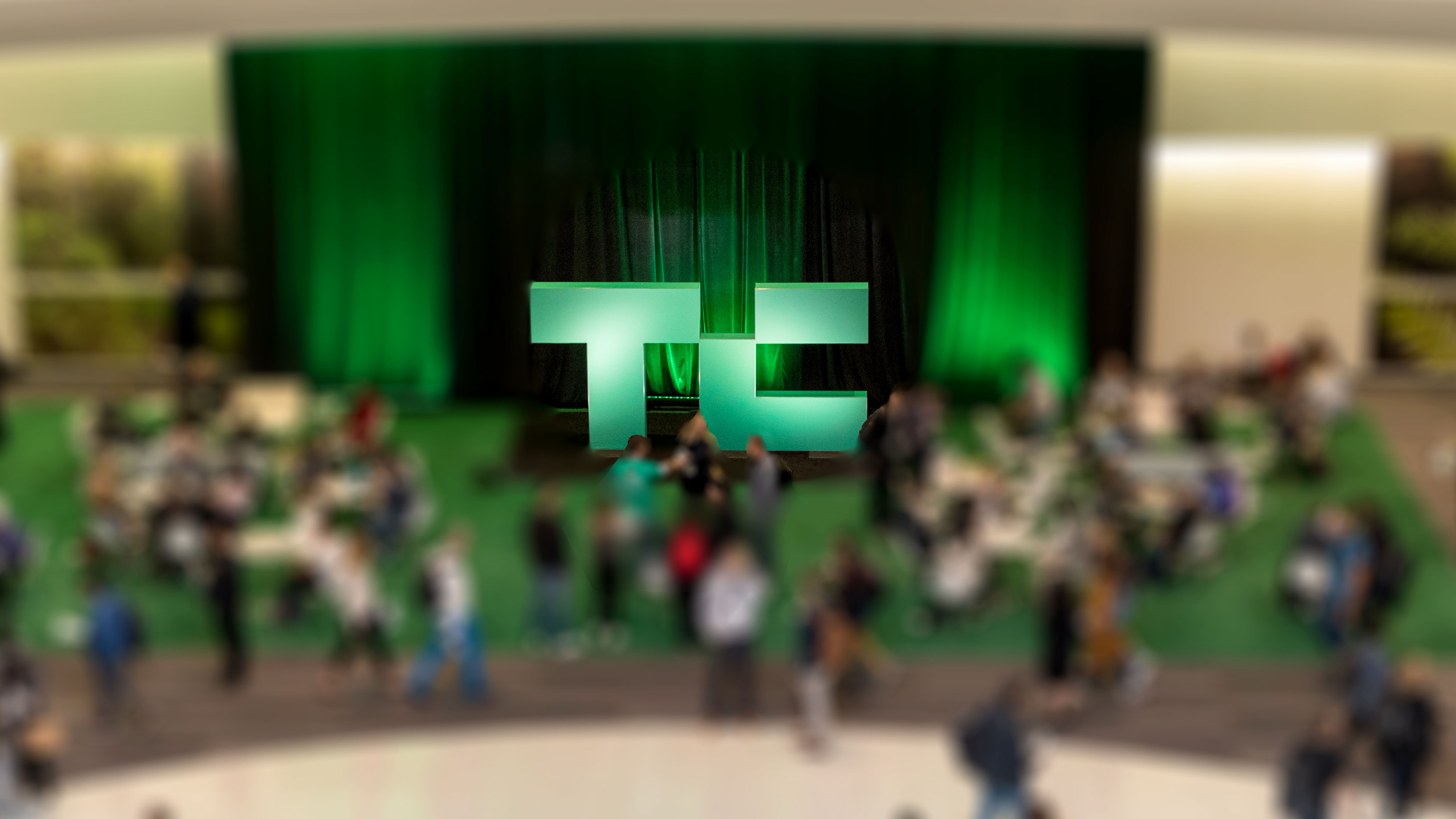 TechCrunch in a crowd at Moscone West in San Francisco