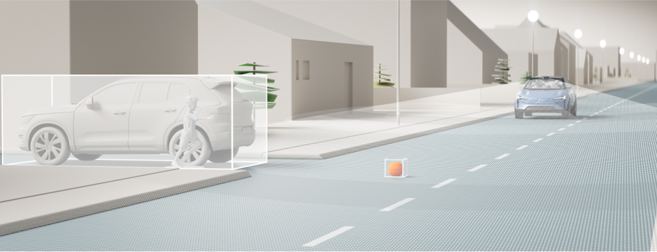 Volvo Cars Concept Recharge que muestra un vehículo autónomo utilizando lidar