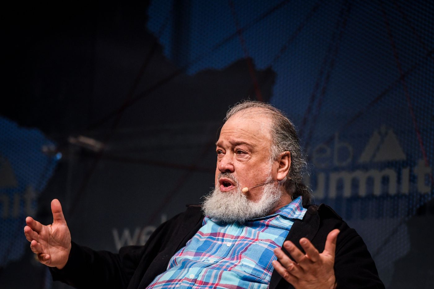 Founder and CEO of the privacy protecting transaction platform Elixxir David Chaum holds a conference on the impact of tech on our privacy, during the Web Summit in Lisbon on November 6, 2019. - Europe's largest tech event Web Summit is held at Parque das Nacoes in Lisbon from November 4 to November 7. (Photo by PATRICIA DE MELO MOREIRA / AFP) (Photo by PATRICIA DE MELO MOREIRA/AFP /AFP via Getty Images)