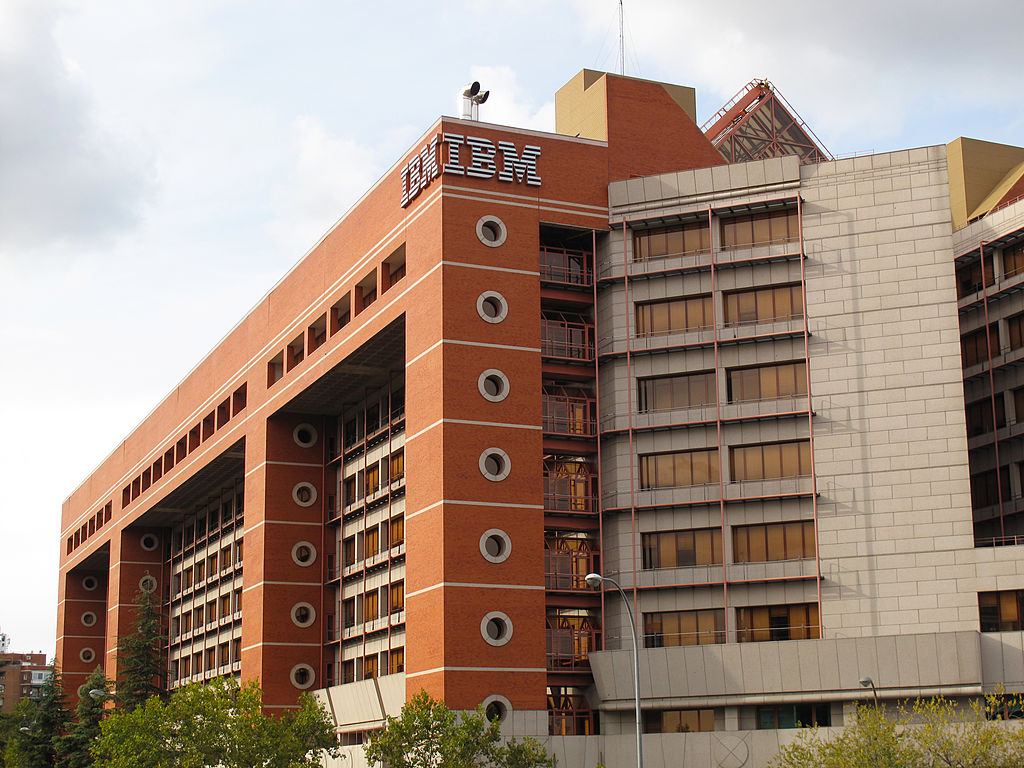 Madrid headquarters of IBM International Business Machine, the American multinational of informatics and technology consulting services in Madrid, Spain