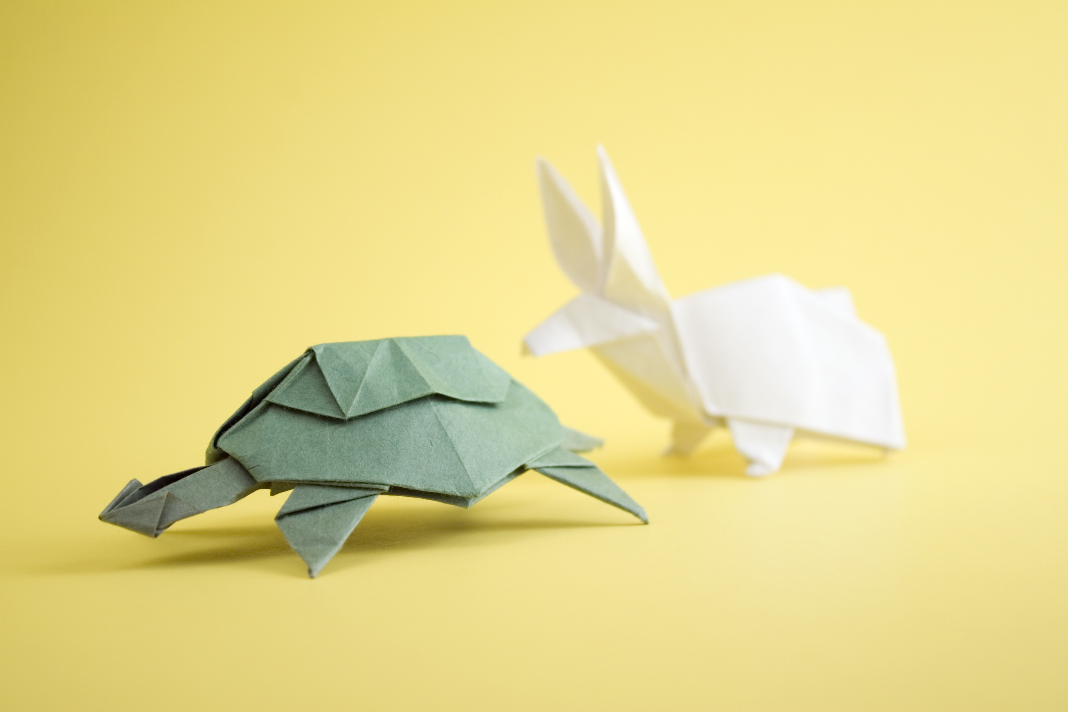 Origami tortue et le lièvre