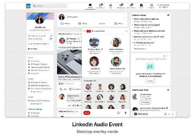 LinkedIn Audio Event Desktop Overlay Mode