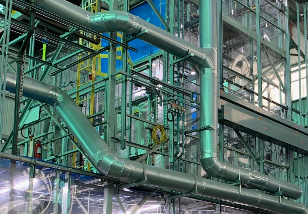 Pipes on an industrial hydrogen production complex