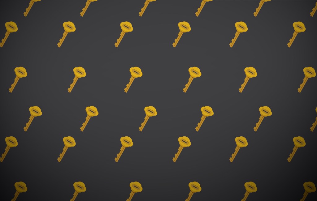 Keys on a dark patterned background
