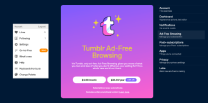 Tumblr ad free option