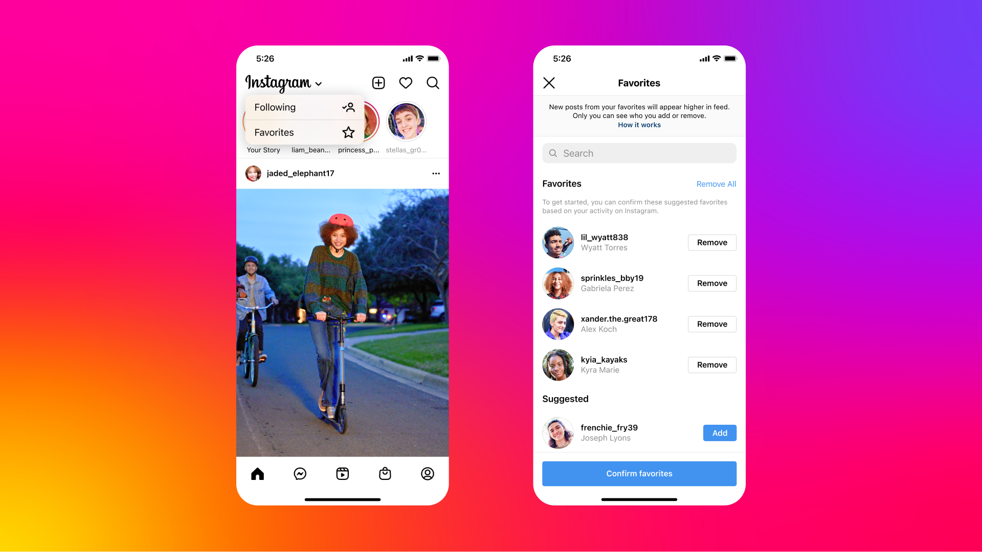 Instagram launches chronological and 'favorites' feeds for all users, but they can't be the default - TechCrunch
