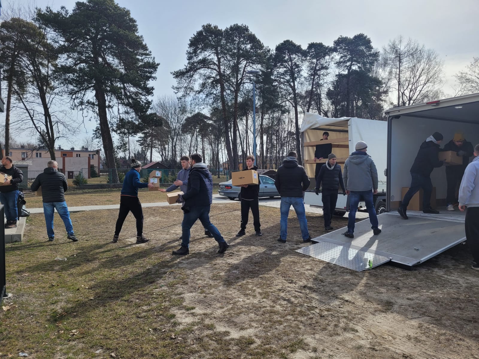 Volunteers delivering supplies to Ukrainian refugees in Poland