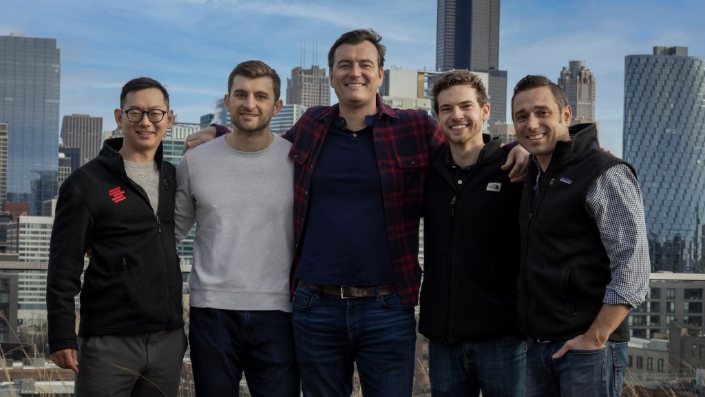 The New Stack Ventures team, from left, Austin Ju, Nate Pierotti, Nick Moran, Zeke Trezise, and J.R. Moran.