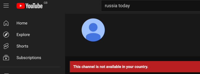 YouTube Russia Today coğrafi bloğu
