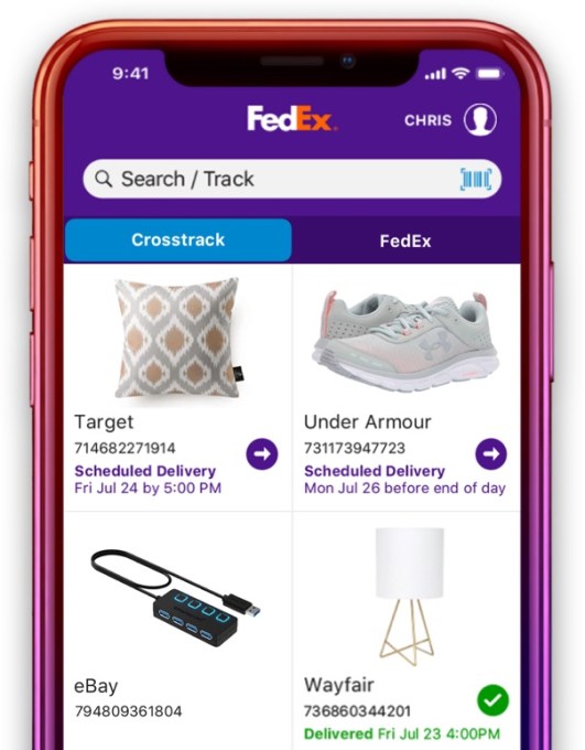 FedEx app’s test appears to show the ability to track deliveries from other services