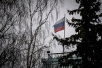 A photo of the Russian flag over one of its embassies.