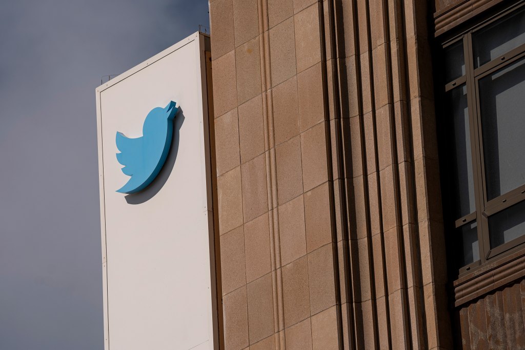 Twitter logo on headquarters building