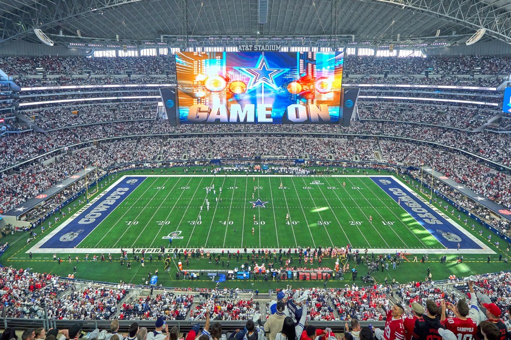 A view of AT&T Stadium, home of the Dallas Cowboys.
