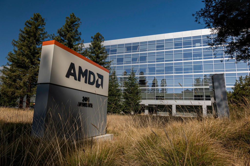 Advanced Micro Devices (AMD) headquarters in Santa Clara, California, U.S., on Thursday, Jan. 27, 2022. Advanced Micro Devices Inc. is scheduled to release earnings figures on February 1. Photographer: David Paul Morris/Bloomberg via Getty Images