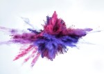 Vibrant purple powder explosion