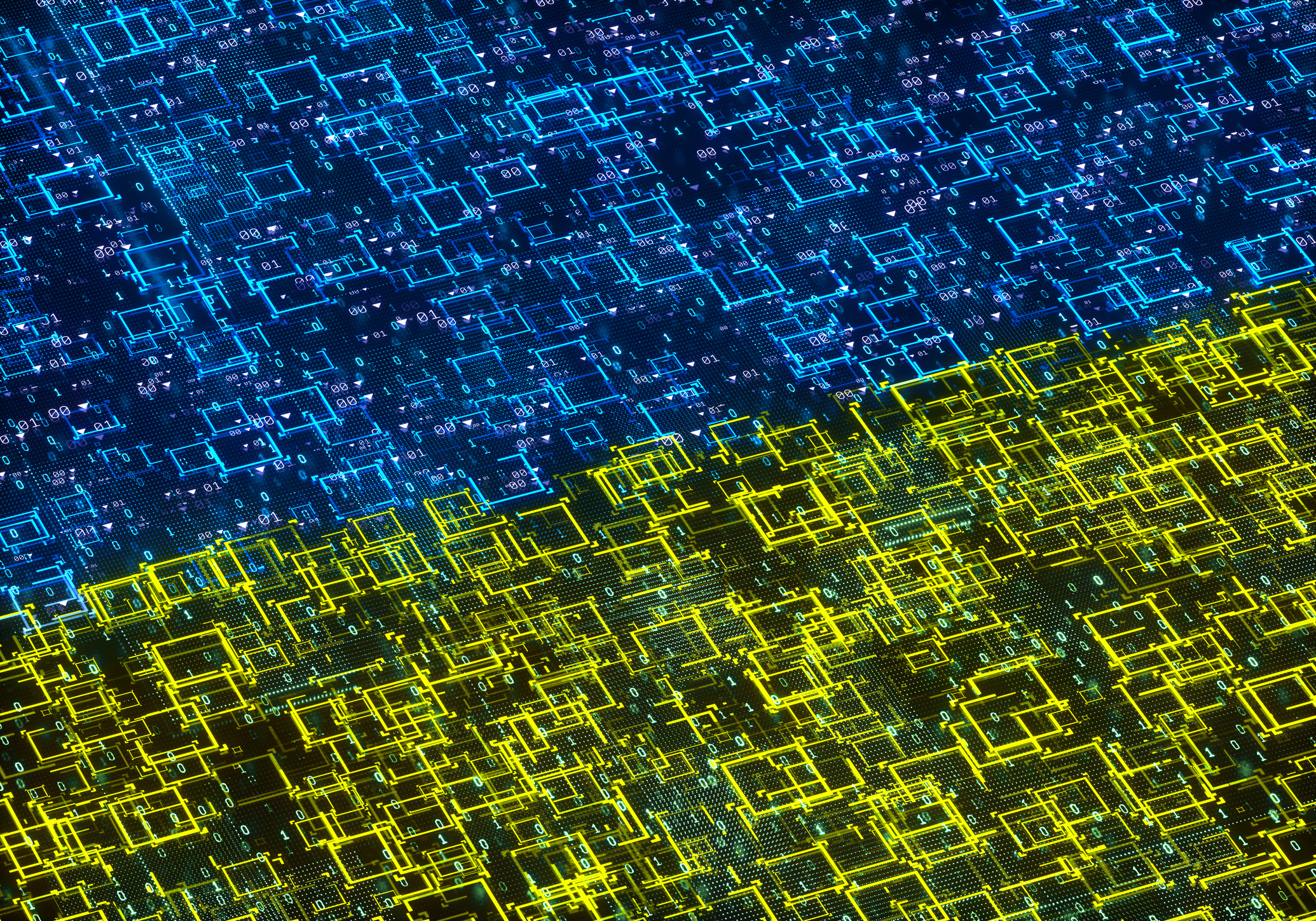 data in the colors of ukrainian flag