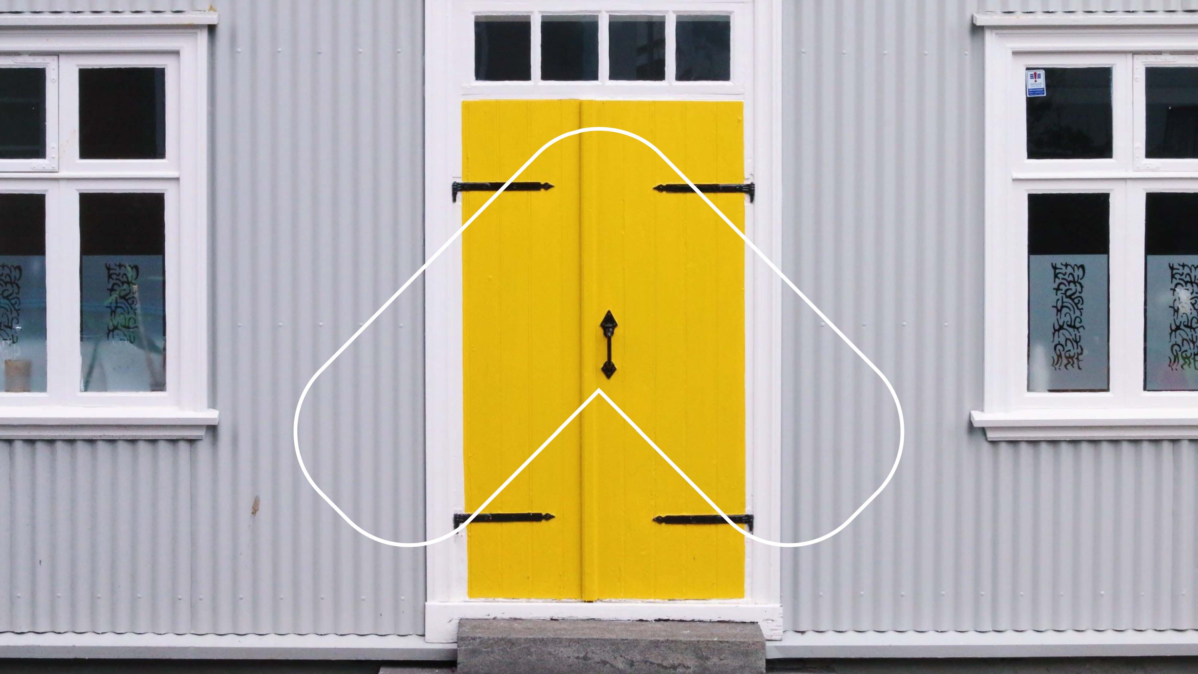 A yellow door