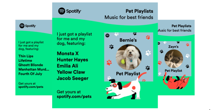 Graphics list animals on Spotify