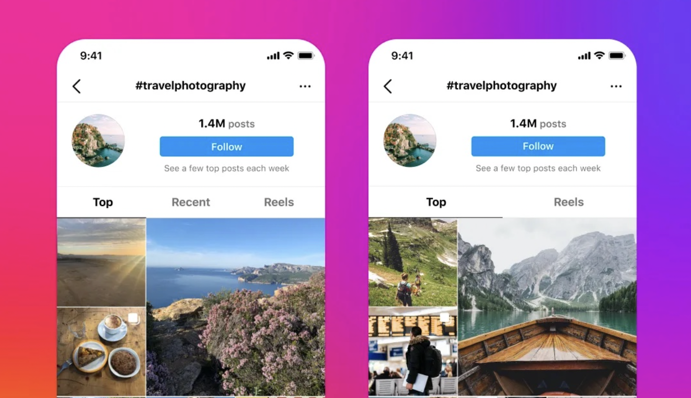 Instagram test removes 'Recent' tab from hashtag pages for some users 