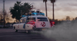 meta quest games, A ghostbuster car driving into the sunset
