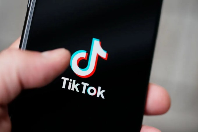 The TikTok logo is seen on an iPhone 11 Pro max