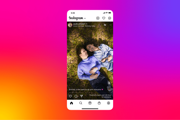 Instagram está probando un feed de inicio de pantalla completa – TechCrunch