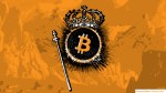 Bitcoin icon with a crown and scepter