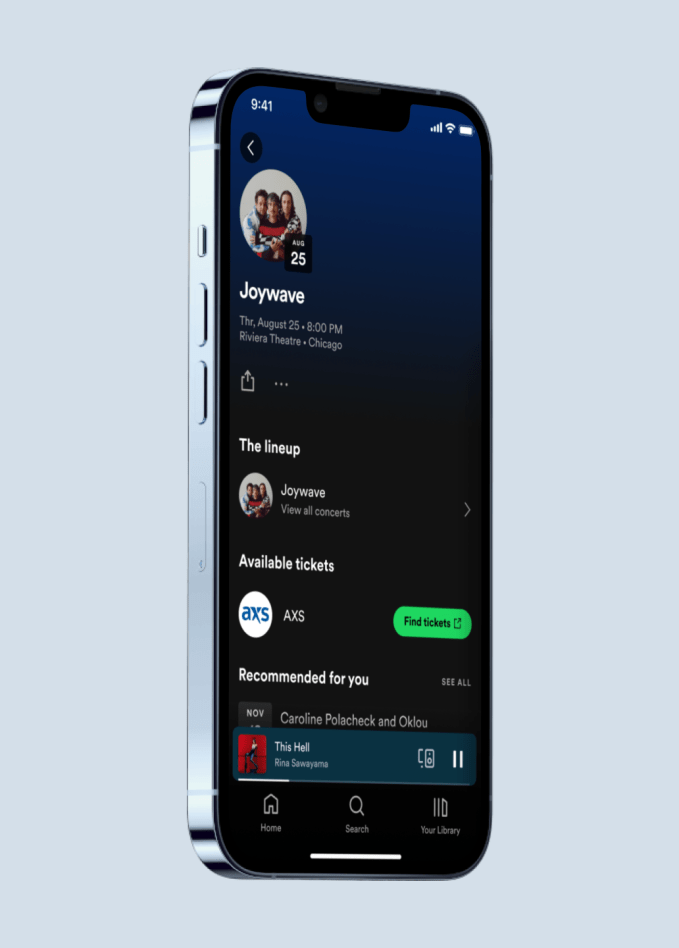 Spotify revamps in-app concert discovery with new Live Events Feed - TechCrunch (Picture 1)