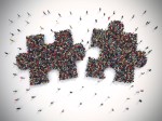 puzzle pieces made of people; using shopper data to email campaigns