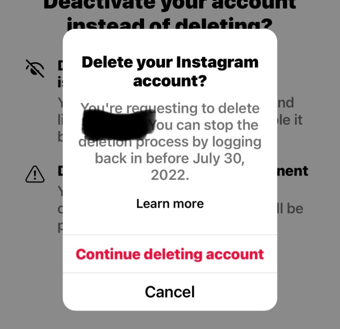 Instagram rolls out an account deletion option on iOS to comply with Apple’s new policy - TechCrunch (Picture 3)