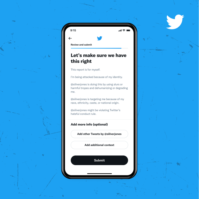 Twitter now lets you provide additional context for your report