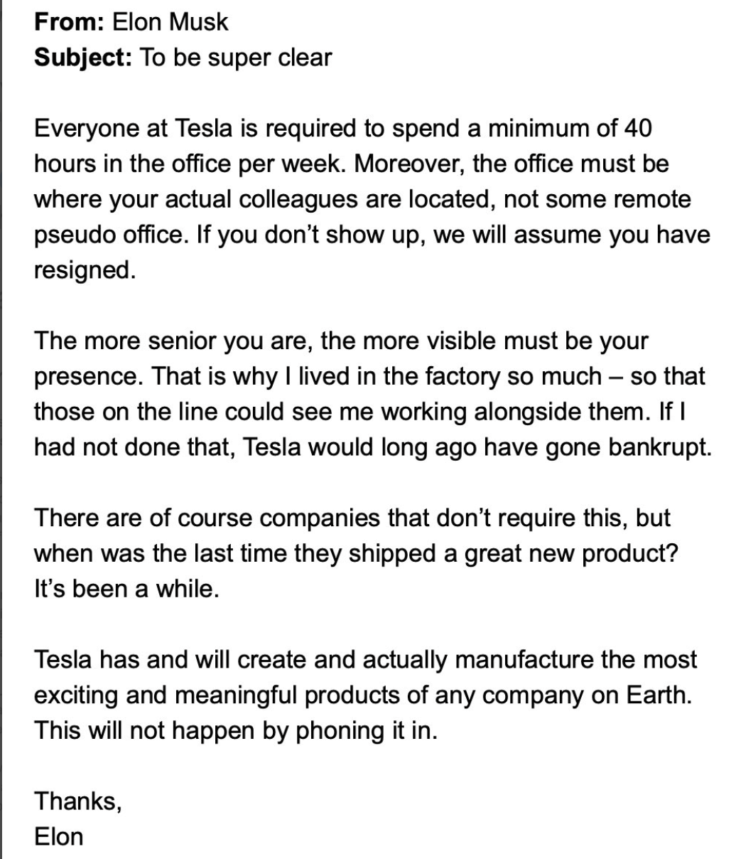 Elon Musk internal email
