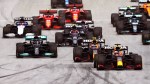 Formula 1 race cars on track