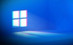 Windows logo on a dark blue background.