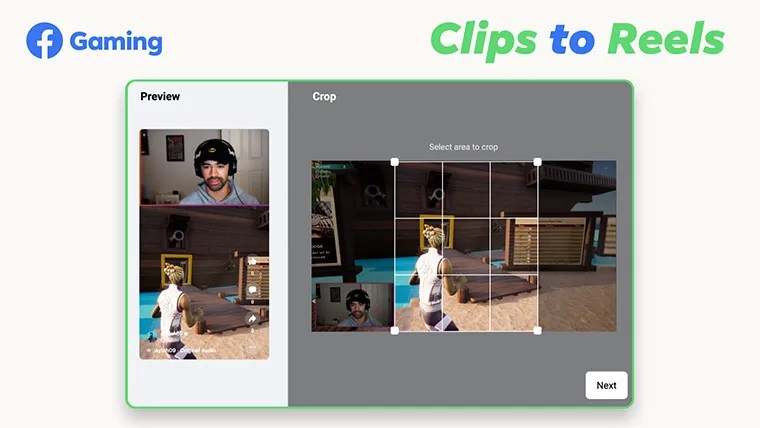 Facebook Gaming clips to reels feature