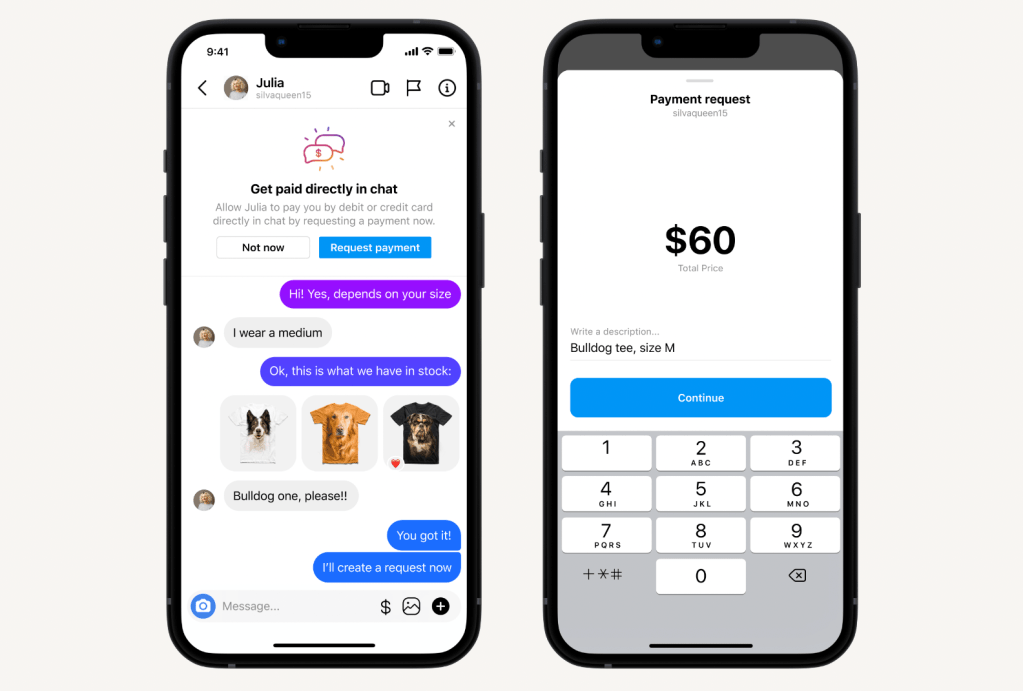 Instagram Payments in Chat feature
