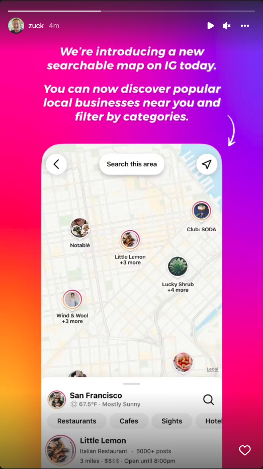 Instagram search map update