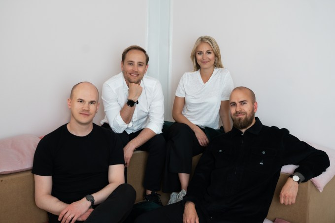 Worldfavor's founding team: left to right: Pär Gustafsson (CTO), Andreas Liljendahl (CEO), Frida Emilsson (COO), Lars Peter Eriksson (VP Product); image credit: Worldfavor