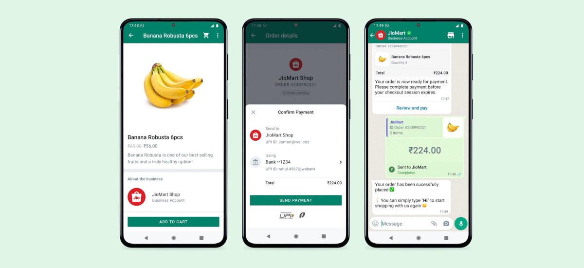 Meta and Jio start grocery purchasing on WhatsApp in India