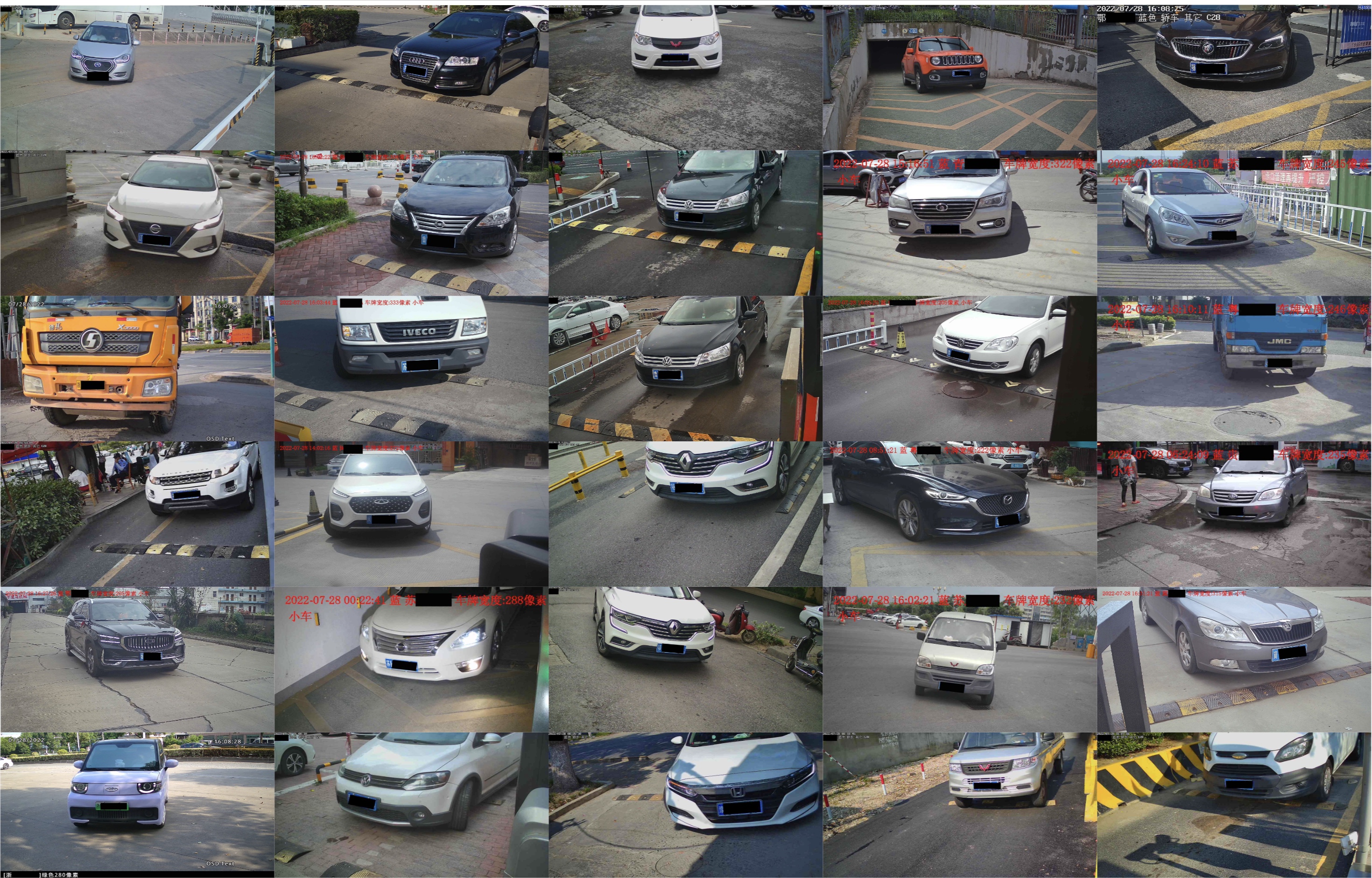 A collage of photos of vehicle license plates tracked across China.