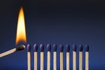 lighting a row of matches; product-led sales