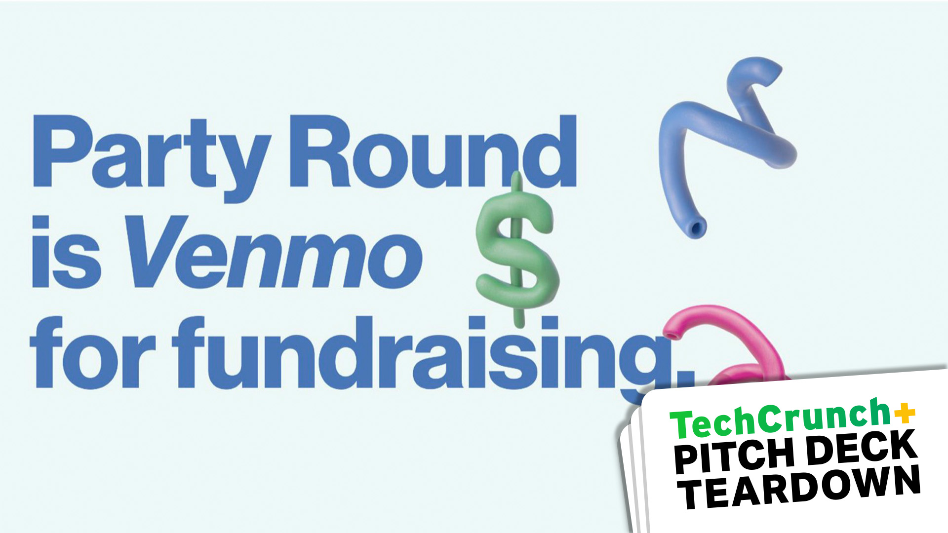 Слайд на обложке с надписью «Party Round — Venmo для сбора средств»